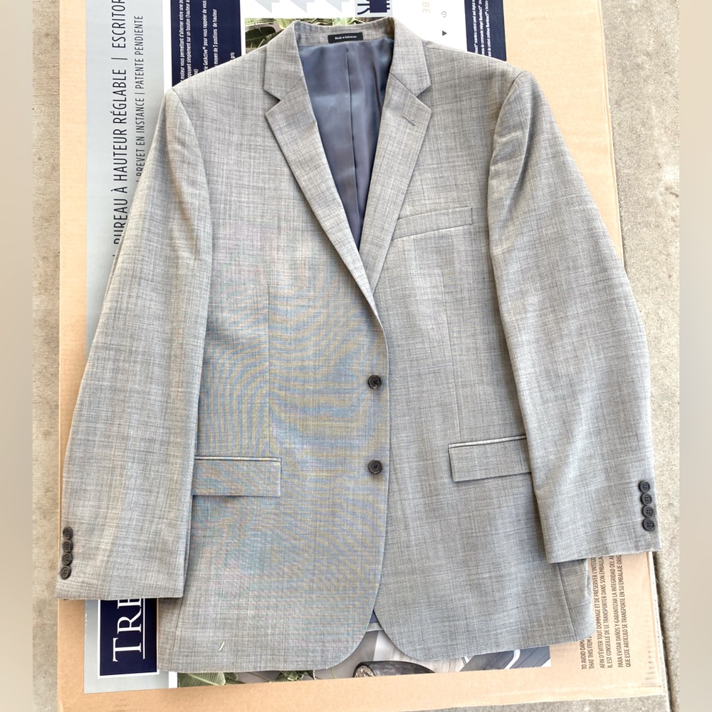 Egara Men’s New. 46Long, SLIM FIT, LIGHT GRAY